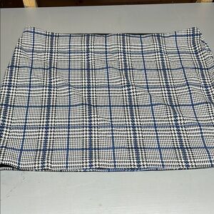 Plaid Mini Skirt in Blue and White
